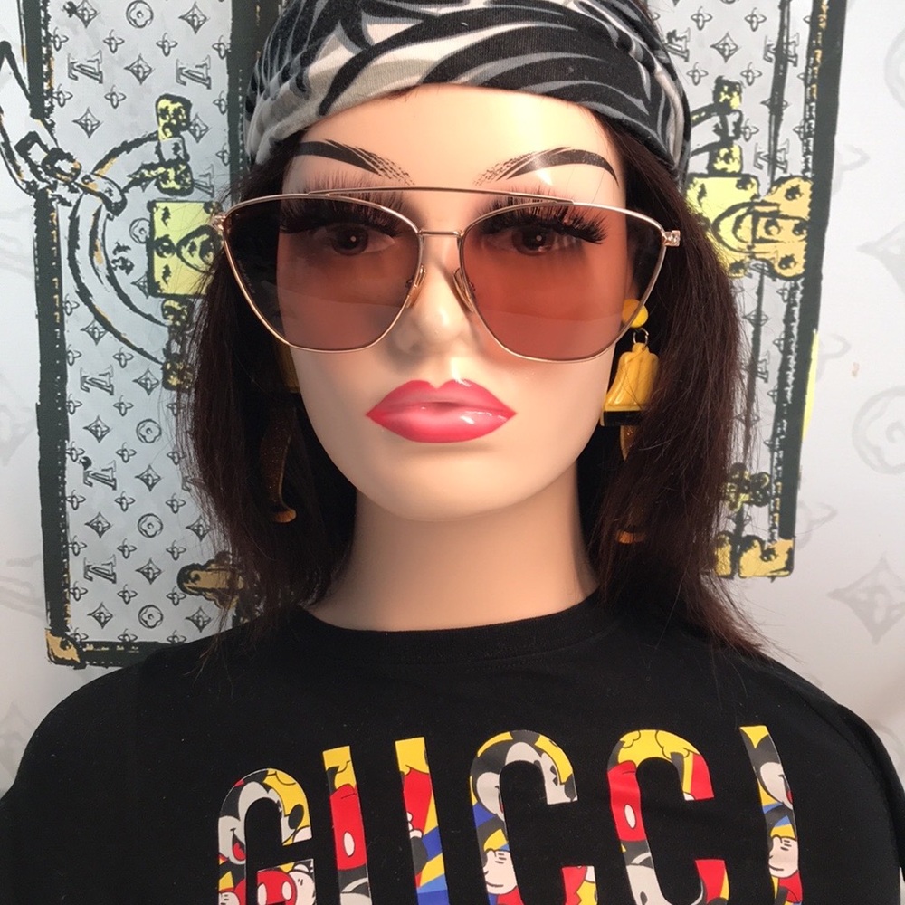 NEW Fendi FF0438/S Sunglasses – Rose-Gold Frame / Red Polarized Lenses